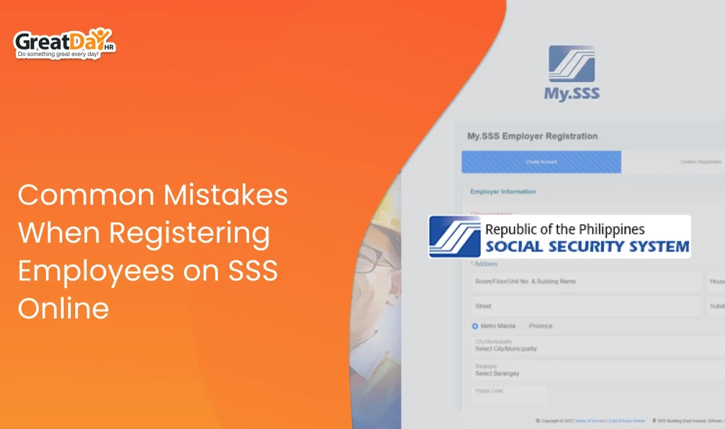 HR professional reviewing employee SSS online registration details to avoid compliance errors.