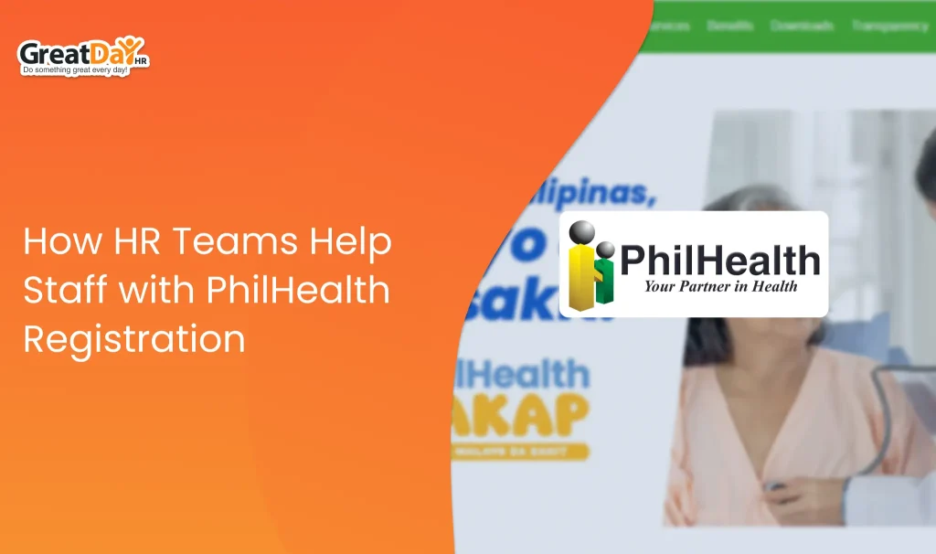 HR personnel assisting employees with PhilHealth registration during onboarding