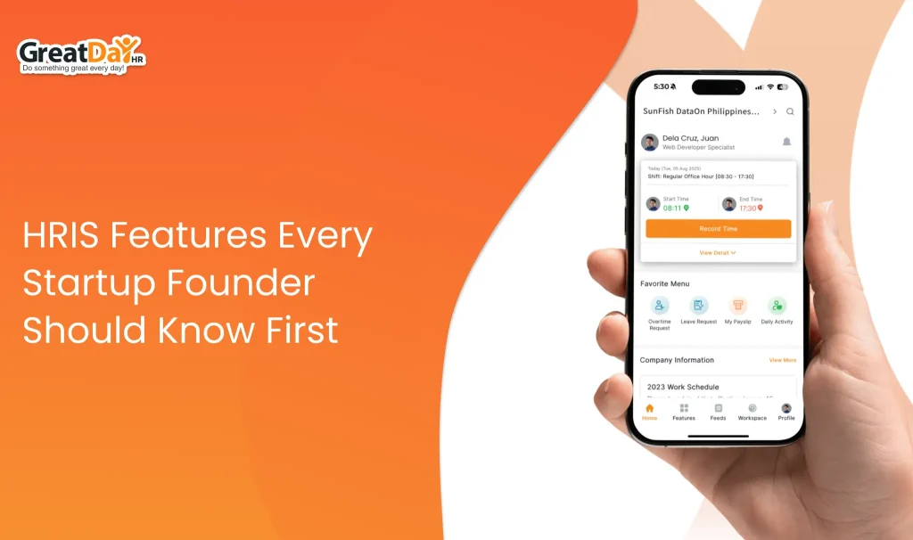 Startup founder using an HRIS dashboard to manage employee records, payroll, onboarding, and attendance in the Philippines.